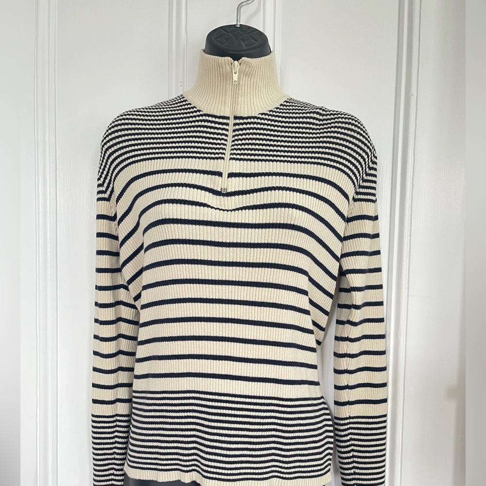 Ralph Lauren Black & Cream Striped Sweater